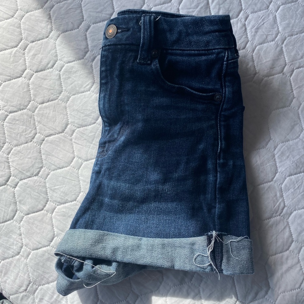 Dark Blue Denim Shorts
